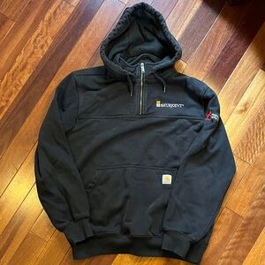 Black Carhartt Rain Defender Hoodie Sweatshirt Medium
